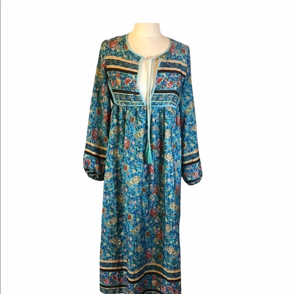 Size small turquoise floral prairie dress